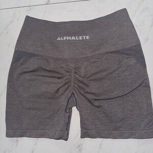 Alphalete Amplify 4.5 in small grey shorts